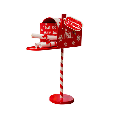 Boîte aux lettres de Noël rouge et blanche H50 cm de style américain