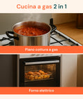 Cucina 60cm con 4 Fuochi e Forno Elettrico 1900W – Classica e Potente
