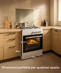 Cucina 60cm con 4 Fuochi e Forno Elettrico 1900W – Classica e Potente
