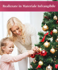 Kit Addobbi Natalizi 44 Pezzi Rosso e Oro – Con Punta a Stella
