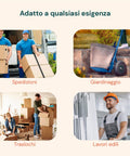 Carrello in Acciaio Verniciato Blu con Ruote Pneumatiche e Portata 250 kg Multiuso Ean-8023755040727