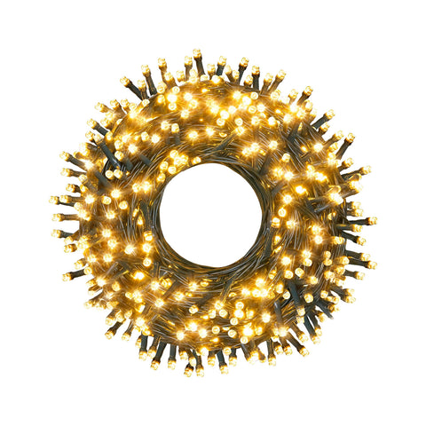 Guirlande lumineuse de Noël 1000 LED blanc chaud – Chaîne de 100 mètres pour extérieur et intérieur