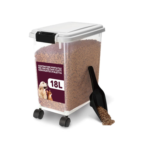 Distributeur de nourriture pour chiens et chats - 18L avec fermeture hermétique