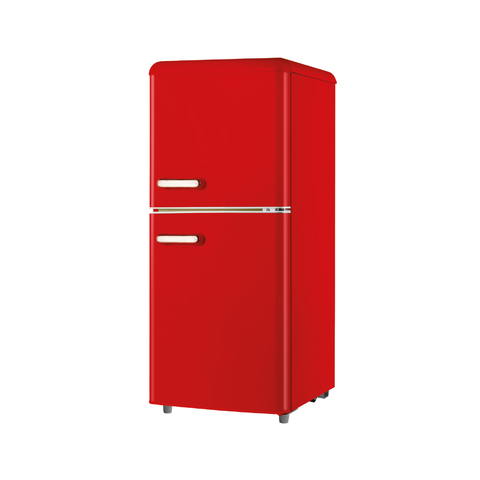 Retrokoelkast met dubbele deur, 110 l, rood
