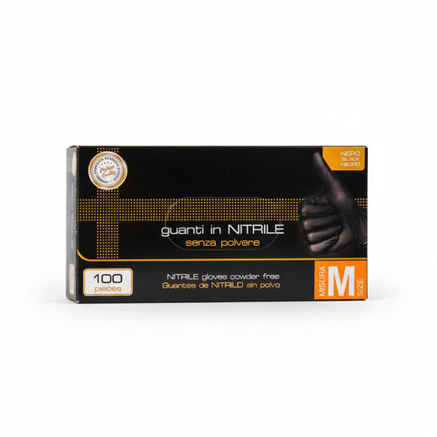 Gants en nitrile noirs sans poudre – lot de 100/1000 pièces, taille M/L