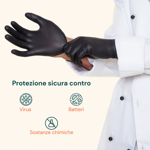 Poedervrije zwarte nitrilhandschoenen – Set van 100/1000 stuks, maat M/L
