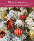 Set Addobbi Natalizi 106 Pezzi Rosso e Oro – Con Stelle e Fiori Glitter