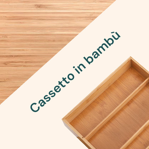 Tiroir porte-dosettes et capsules en bambou avec étagère en verre, différents fonds