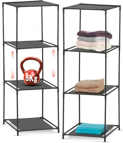 Étagères modulaires multifonction gain de place à 3 niveaux en tissu - lot de 2
