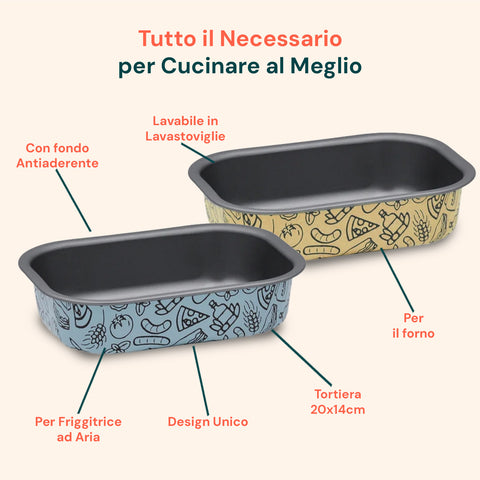Teglia AirFry Antiaderente Senza PFOA per Friggitrice ad Aria e Forno