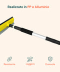 Tergivetro 24 cm con Manico Allungabile – Lavavetri in PP e Alluminio 79–120 cm