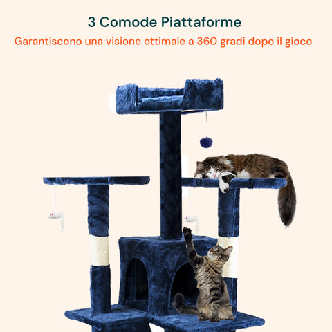 Arbre à Chat 170 cm avec Niche, Griffoirs et Accessoires de Montage