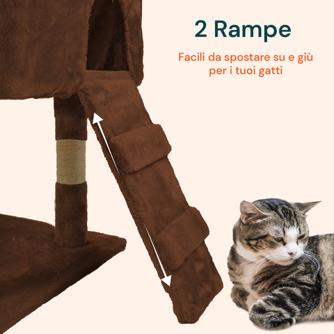 Arbre à Chat 170 cm avec Niche, Griffoirs et Accessoires de Montage