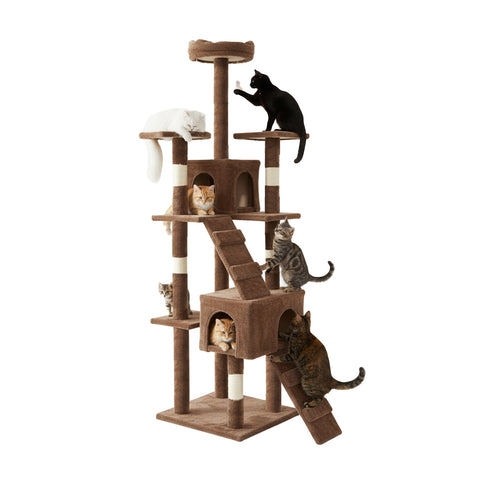 Arbre à Chat 170 cm avec Niche, Griffoirs et Accessoires de Montage