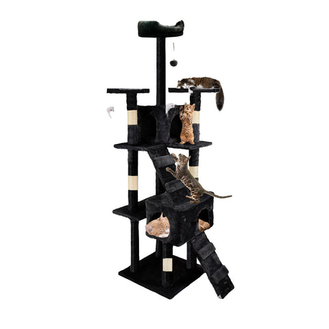 Arbre à Chat 170 cm avec Niche, Griffoirs et Accessoires de Montage