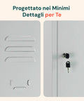 Armadietto Spogliatoio 1 Posto Grigio In Acciaio Con Serratura E Appendiabiti