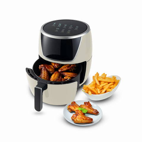 Friggitrice Ad Aria 5l 1500w Temperatura 80-200°C Con Timer E Display Led