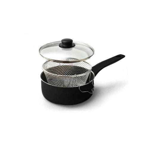 Vulcano-friteuse met mand en glazen deksel, 24 cm