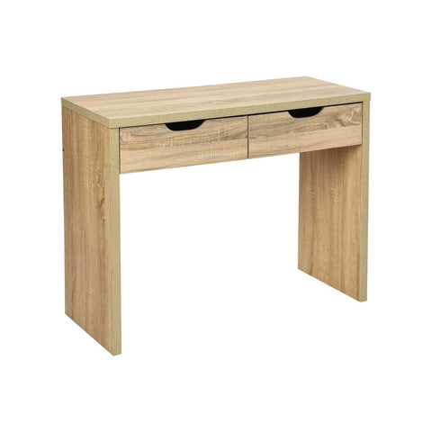 Console à 2 tiroirs effet chêne