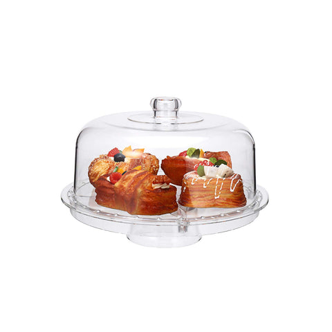 Présentoir multifonction avec cloche en plastique
