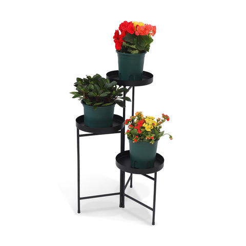Support pour plantes d’intérieur en fer à 3 niveaux Ø20 cm