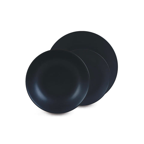 Service de table 18 pièces en porcelaine noir mat