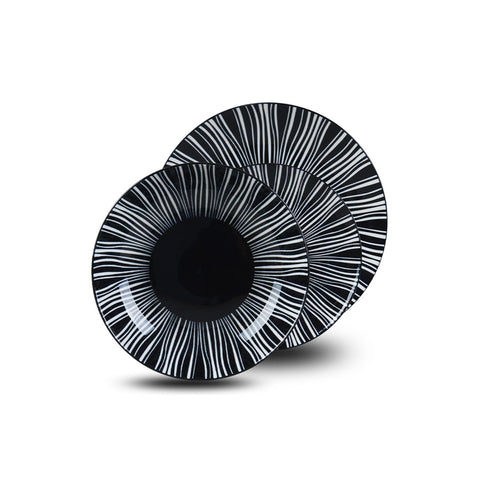Service de table 18 pièces en porcelaine Union noire