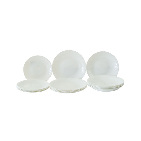 Set van 18 borden van opaalglas Titan