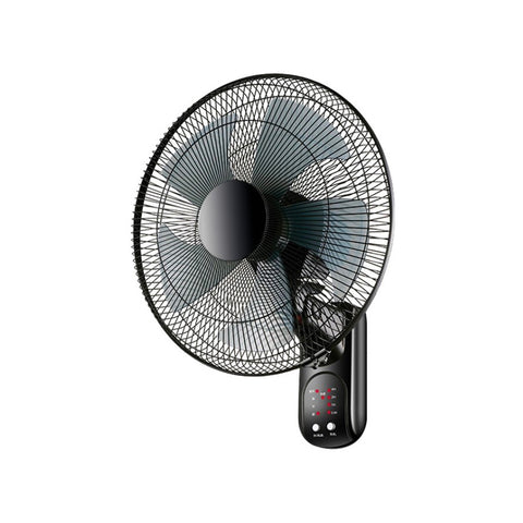 Wandventilator met 5 bladen, 3 snelheden en afstandsbediening, 60 W, zwart