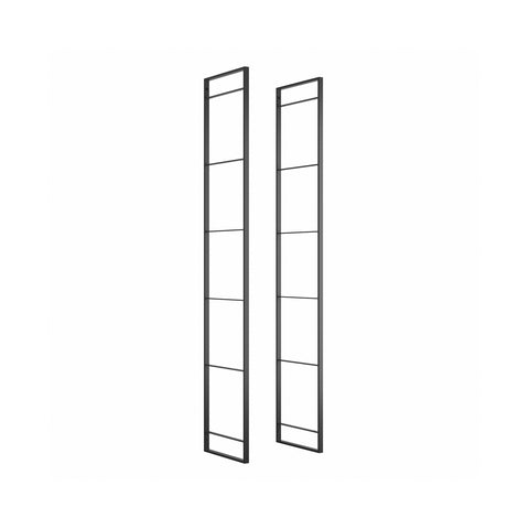 Ensemble de 2 structures verticales pour composer une étagère murale en acier 179x35cm noire