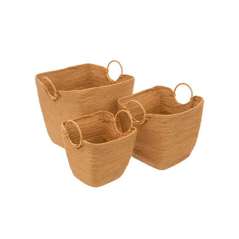 Set van 3 mandjes van wilgenhout, Solar Power, naturel