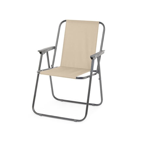 Chaise pliante en acier de plage 53x47x76cm beige