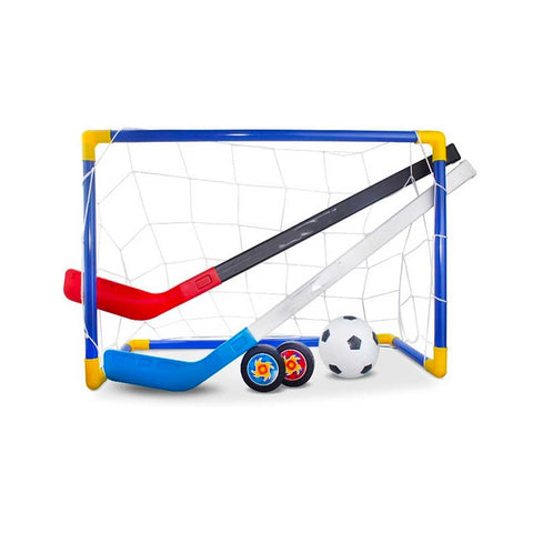 Set de sport 2-en-1 pour le football avec ballon et le hockey avec but