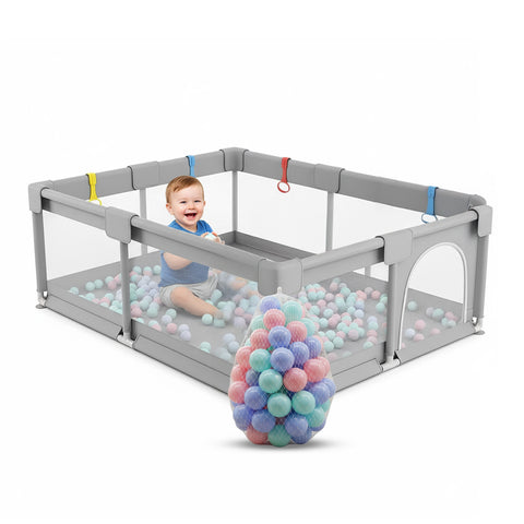 Opvouwbare kinderbox met 100 ballen en 4 ringen – Veilige speelruimte