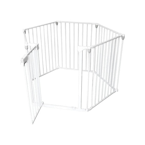 Parc de sécurité pour enfants avec barrière en métal 119x5x74cm blanc