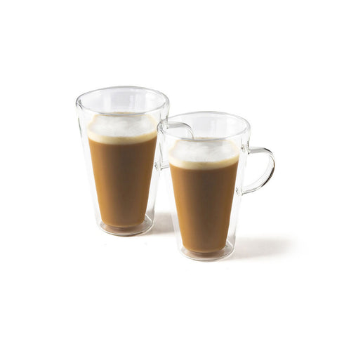 Set de 2 tasses à cappuccino en verre 370ml