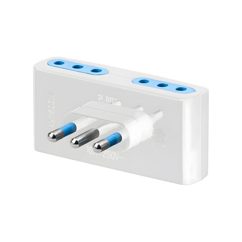 Adapter met 4 bipasso-contactdozen 10/16 A 2P+T en S17-stekker 16 A wit