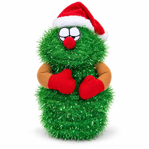 Dansende kerstboom van 32 cm met muziek en kerstmuts