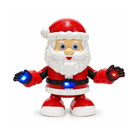 saint joy babbo natale luminoso e musicale con movimento statuetta decorativa natalizia rossa h21cm a batterie aa luci led multicolore e melodia ean 8056819080919