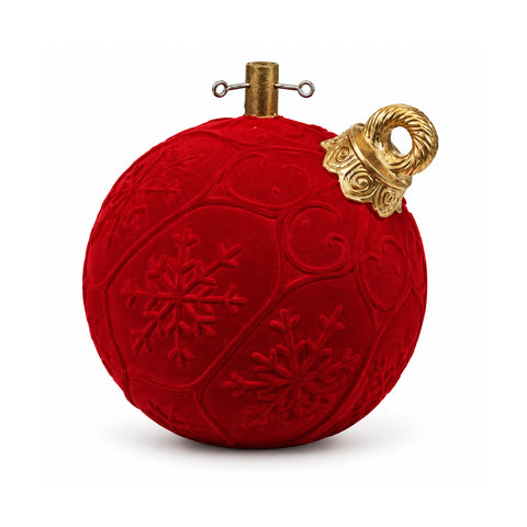 saint joy base albero di natale a forma di palla rossa 42 cm effetto velluto ean 8056819081336