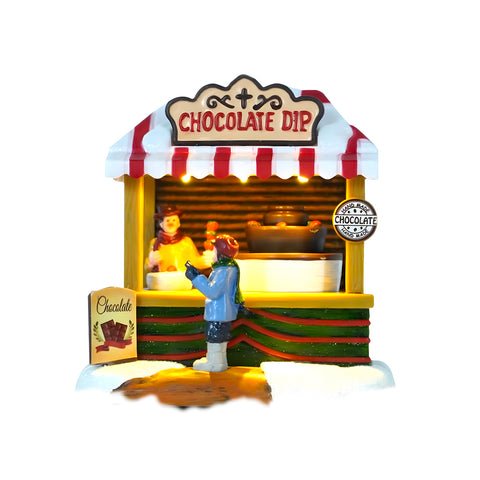 Boutique de chocolat de Noël animée avec lumières LED