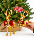 saint joy cervi dorati natalizi coppia in due dimensioni decorazione in abs ean 8050043128140
