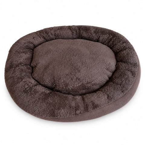 Panier pour chiens et chats 60x60 cm, doux, disponible en 3 couleurs, coussin rembourré avec bord surélevé, peluche en polyester