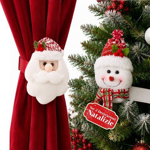 Kerstdecoratieset 2 Kerstman en Sneeuwpop 16x30 cm