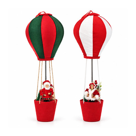Montgolfière décorative de Noël avec Mère Noël H83 cm