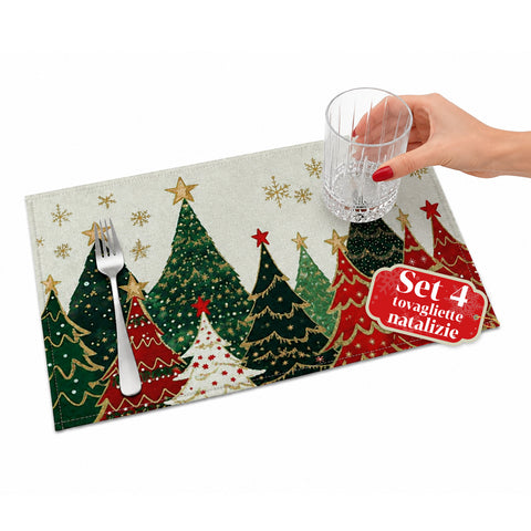 saint joy tovagliette natalizie set 4 pezzi 30x45 cm 2 fantasie ean 8050043128089