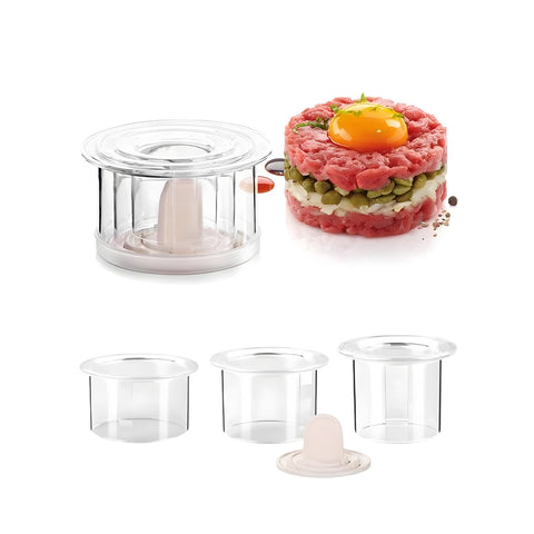 Set van 3 ronde uitsteekvormen van kunststof met universele greep, 4,5/6,5/9 cm