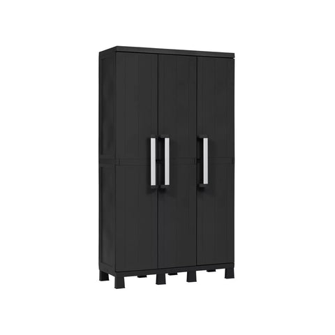 Bezemkast met 3 deuren en 4 verstelbare planken 97x37x173cm