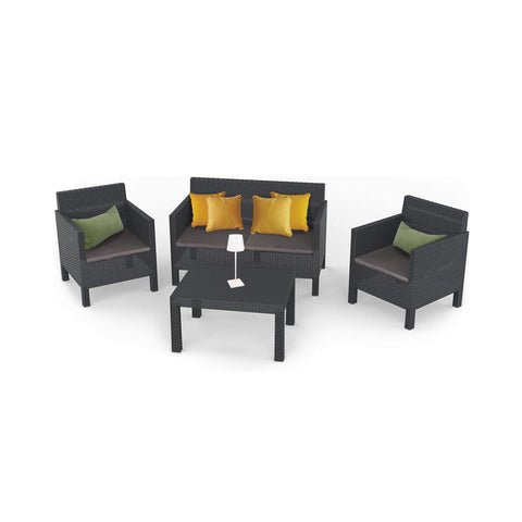 Penelope-set voor antracietkleurige tuinlounge