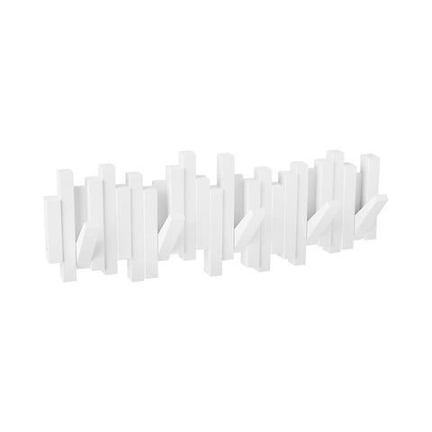 Porte-manteau mural escamotable blanc